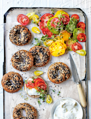 bagels met rogge en knoflook