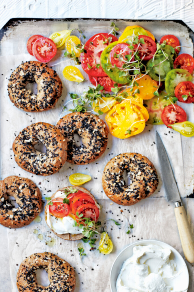 bagels met rogge en knoflook