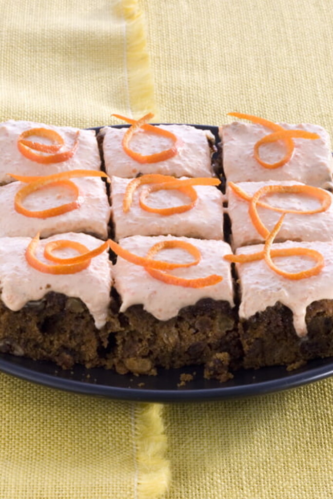 Carrotcake met oranje-proef glazuur