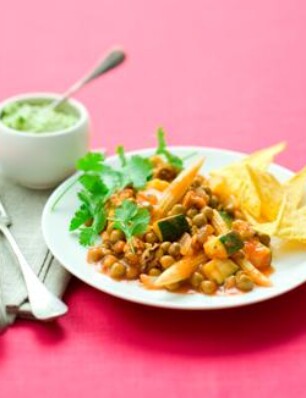 Vegetarische chili van velderwtjes en tofu