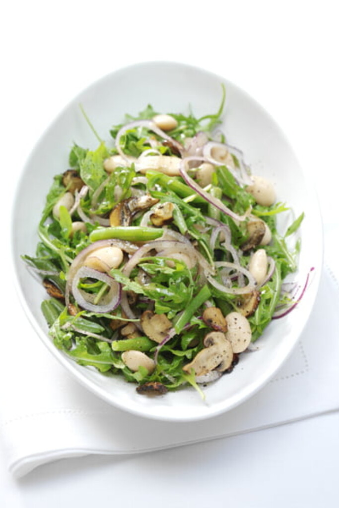 gemengde bonensalade met champignons