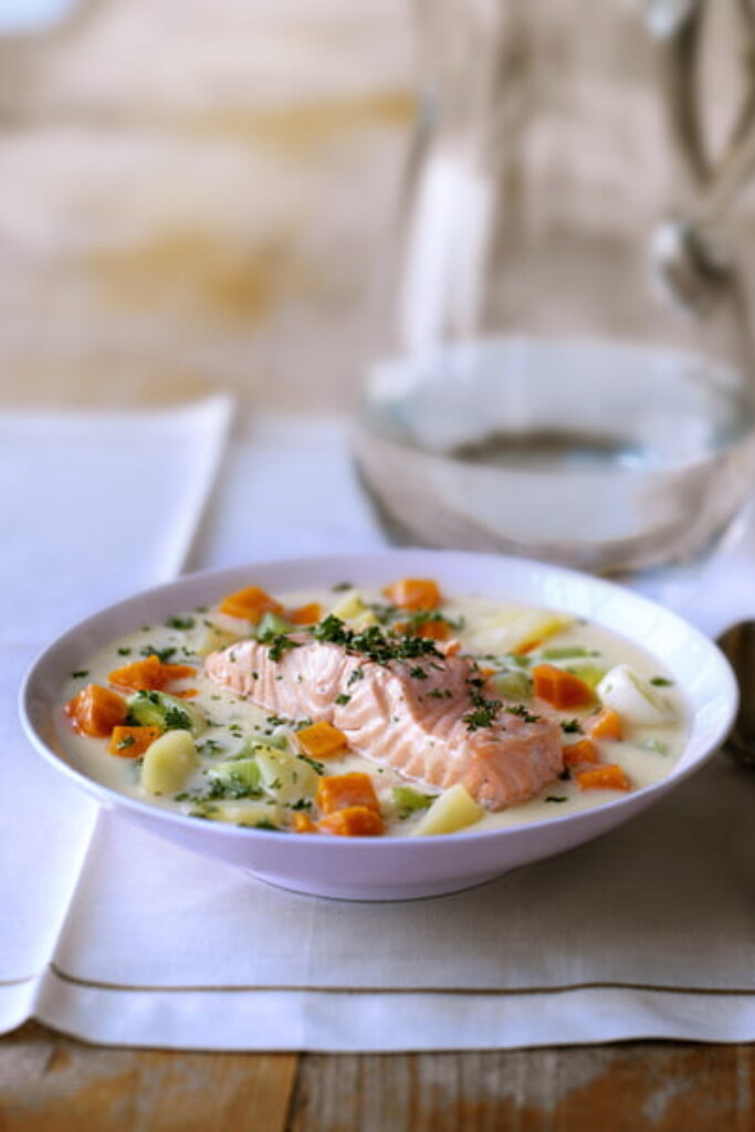 waterzooi met zalm