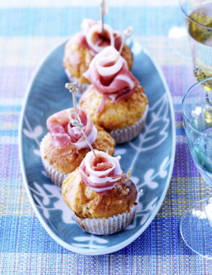 hartige muffins met ham