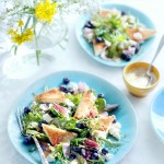 zomersalade nordic geitenkaas blauwe bessen - delicious