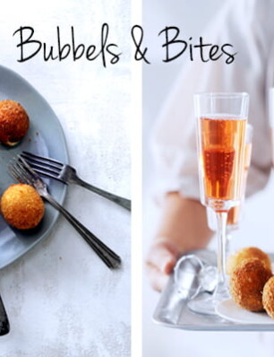 bubbels & bitterballen met serrano en manchego