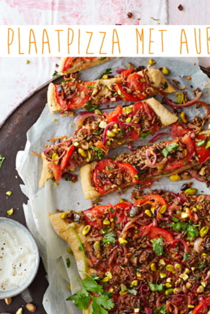 Turkse plaatpizza met aubergine