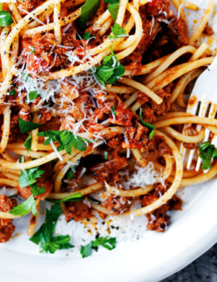 spaghetti met bier en bacon