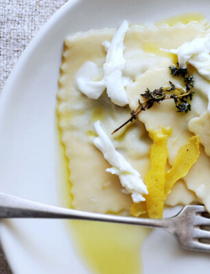 ravioli met tuinbonen