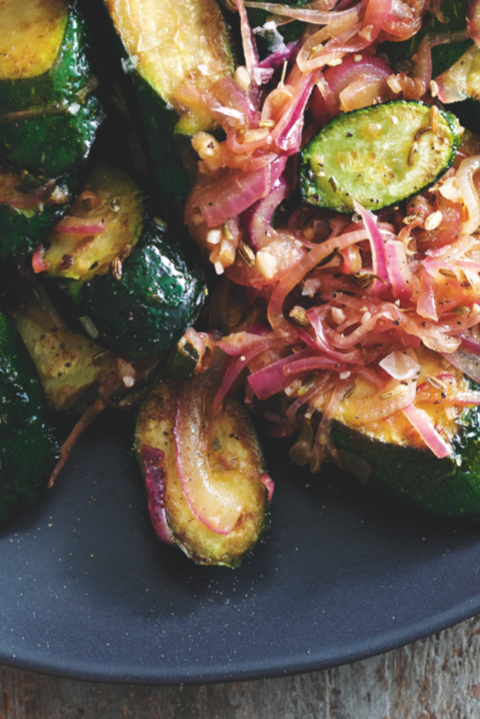 Gebakken courgette met venkelzaad