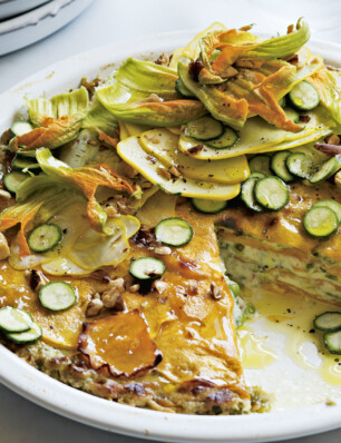 lasagne met pompoen en courgette