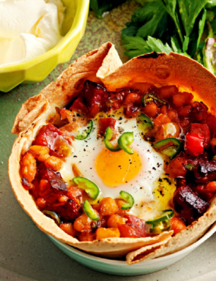 Huevos rancheros uit de oven