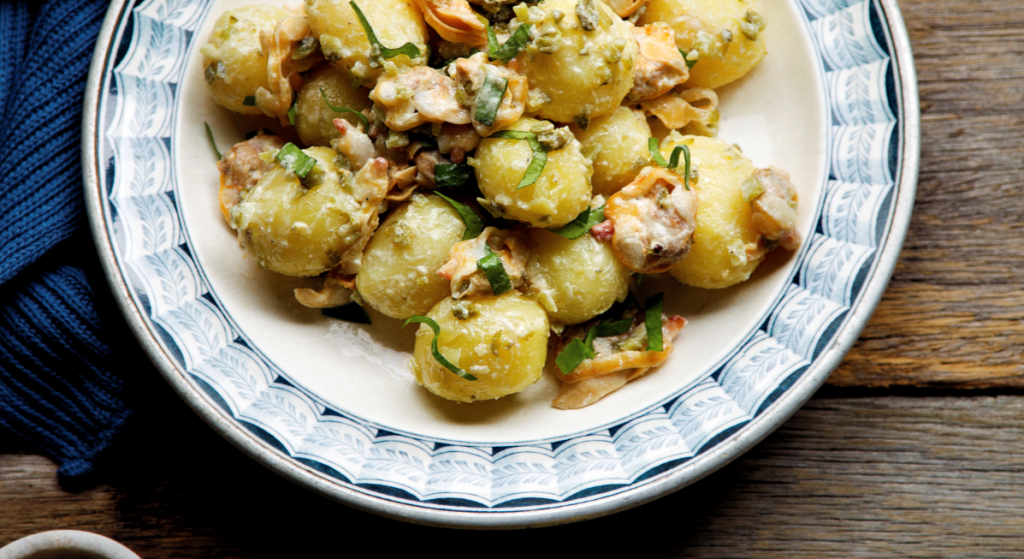 aardappelsalade met mosselen