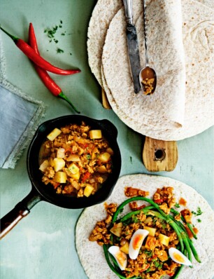 roti met kipgehakt en kousenband