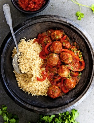 Gehaktballetjes met harissa en koriander