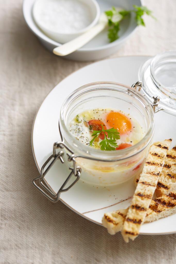 oeufs en cocotte met heilbot