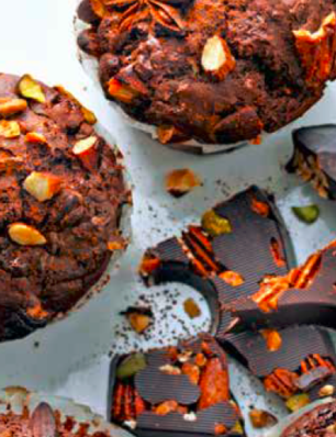 no waste chocoladeletter-muffins met noten