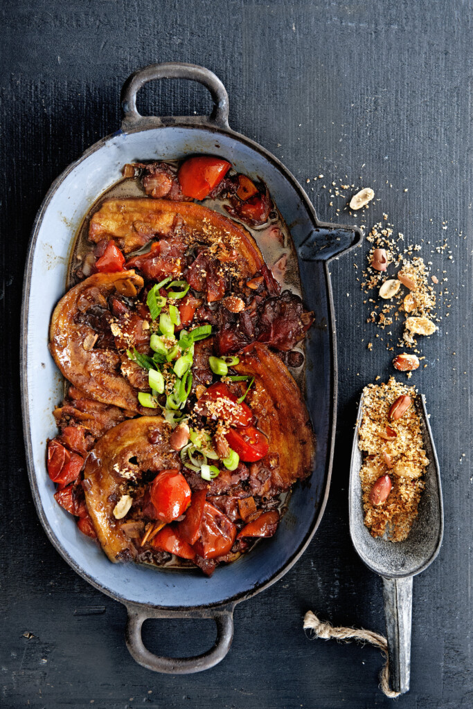 Indische speklapjes in ketjap-tomatensaus