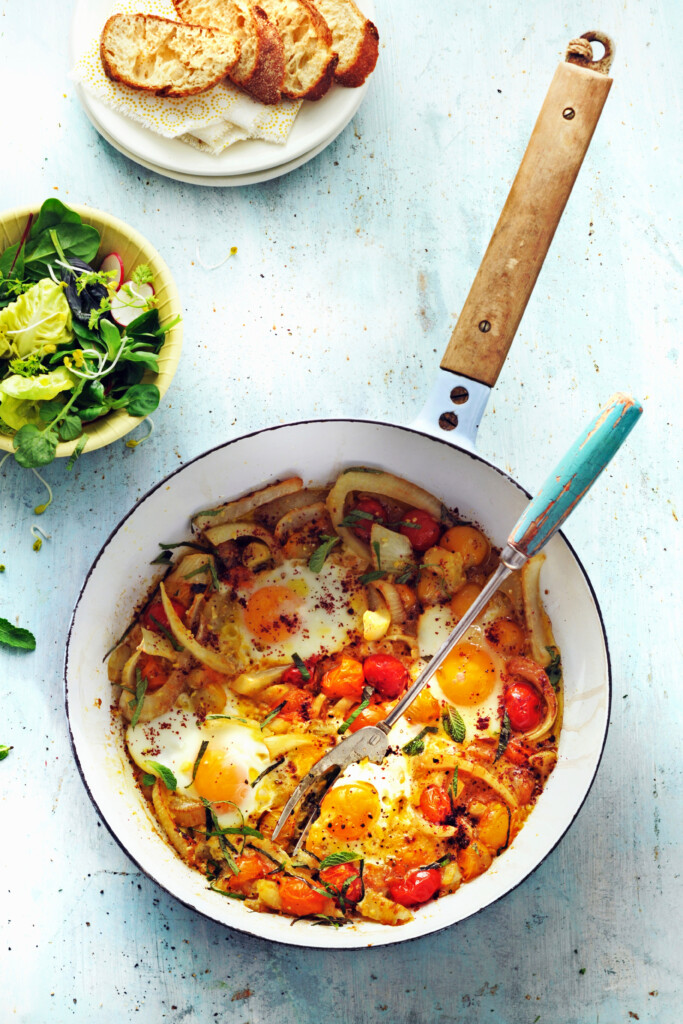 shakshuka met venkel en gekonfijte citroen