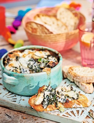 artisjok-kaasdip met stokbrood