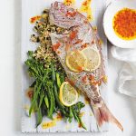 zeebaars met quinoa en olijven | delicious
