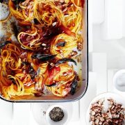pompoenspaghetti met rauwe ham | delicious