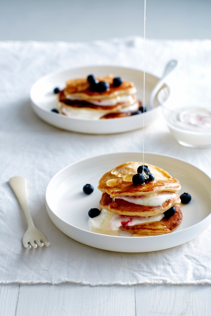 pannenkoekjes van kwark met bessen