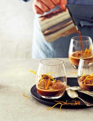 Choco-affogato met sinaasappel