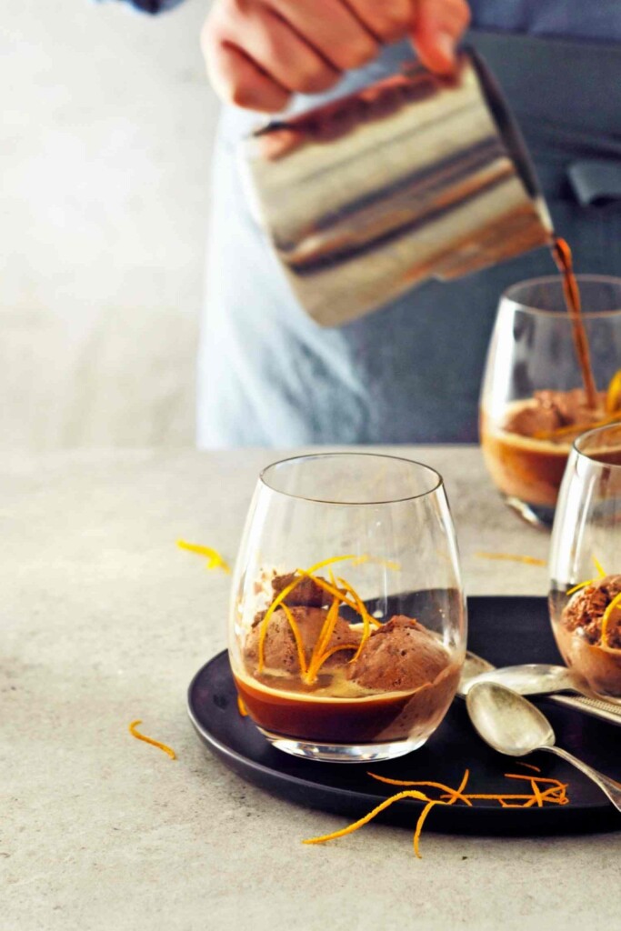 Choco-affogato met sinaasappel