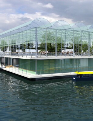 De Floating Farm is de eerste drijvende koeienstal ter wereld