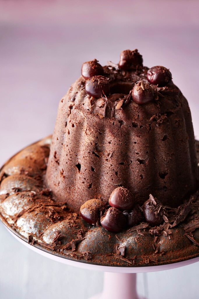 stoompudding met chocolade en amandel