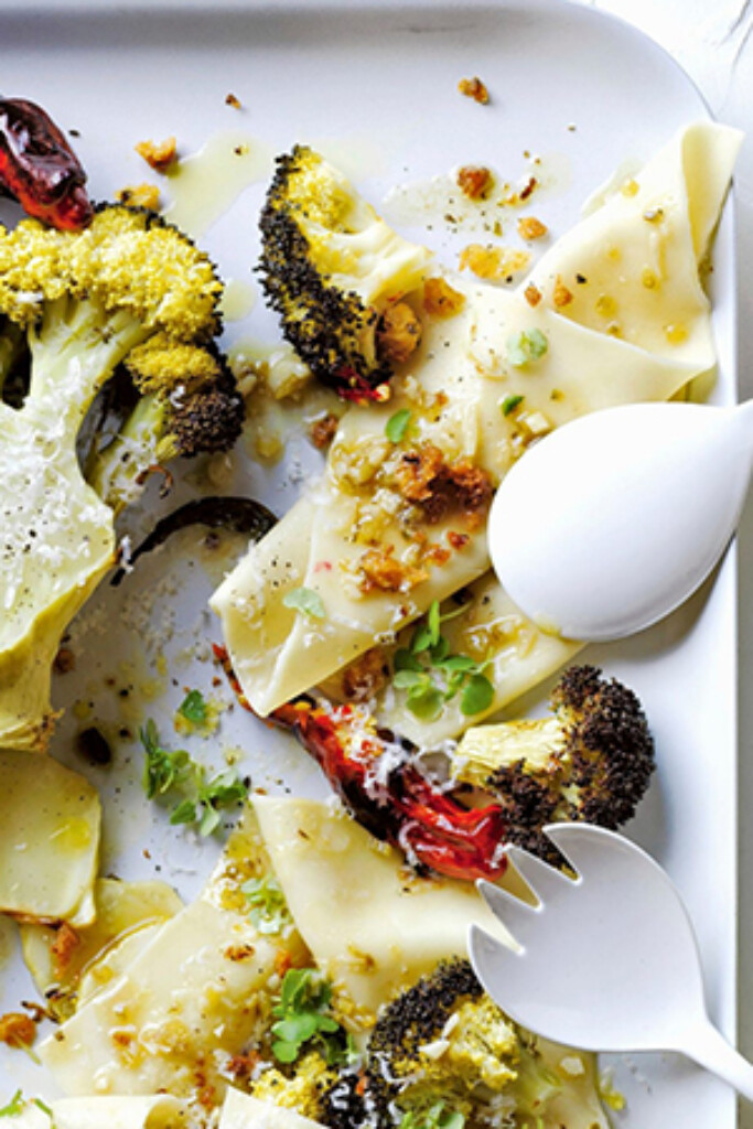 broccoli uit de oven met pittige pasta en citroenkruim