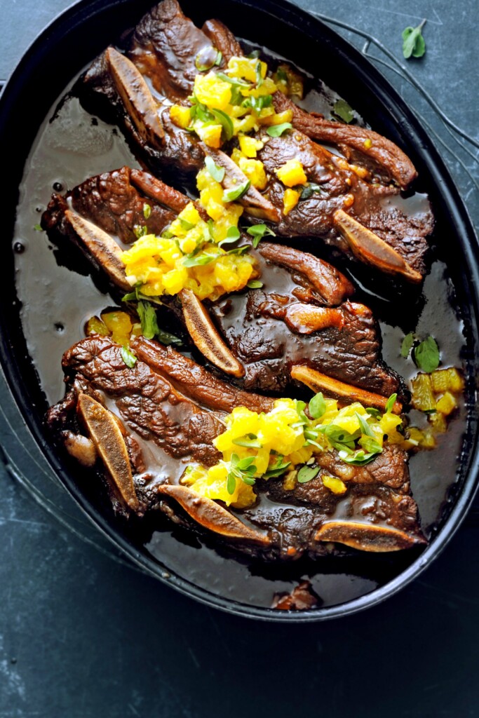 shortribs met sinaasappel, espresso en chocolade