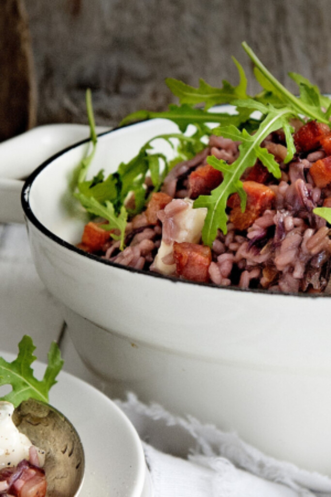 risotto met radicchio, spek en gorgonzola