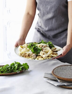 Romige pappardelle met bloemkool en blauwe kaas