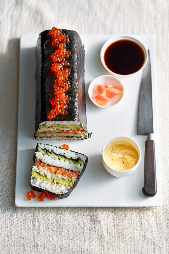 Sushiterrine met spicy zalm