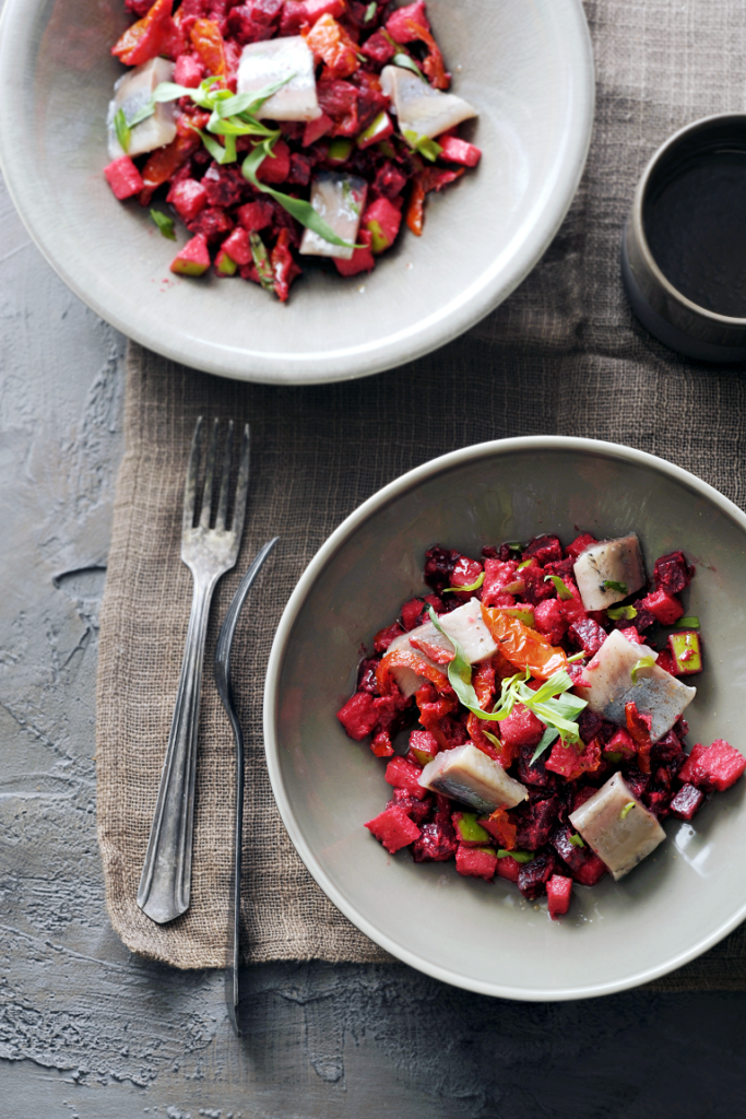 Bietensalade met haring