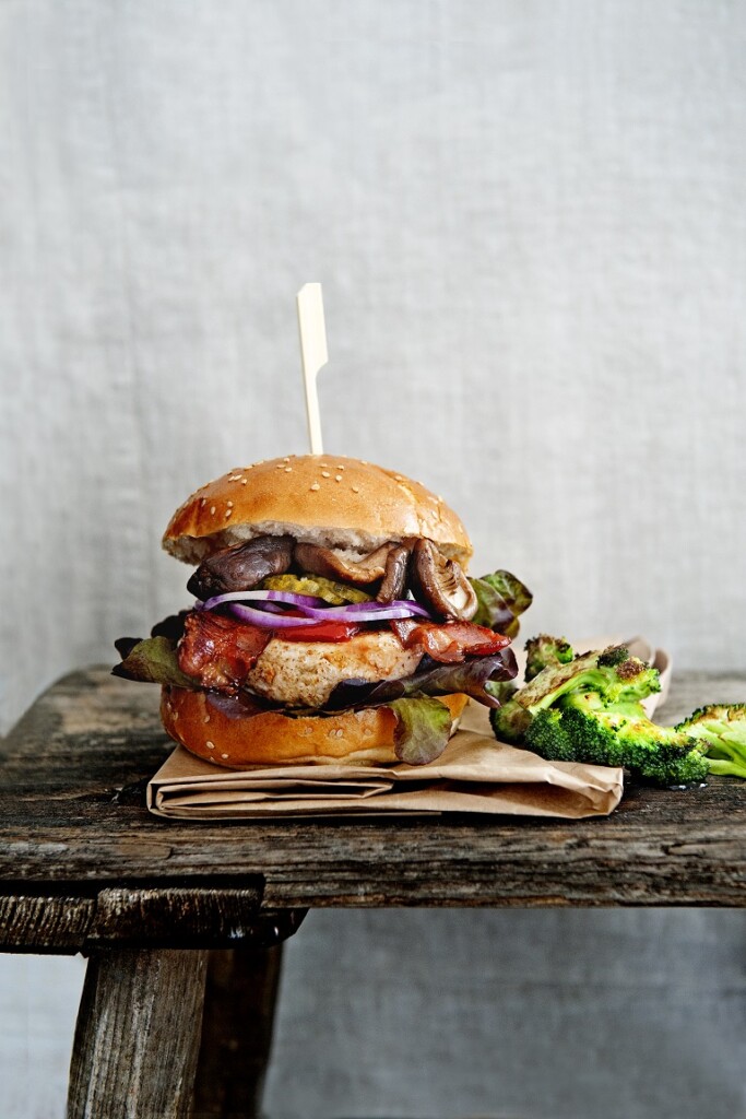 Burger met bacon & shiitake