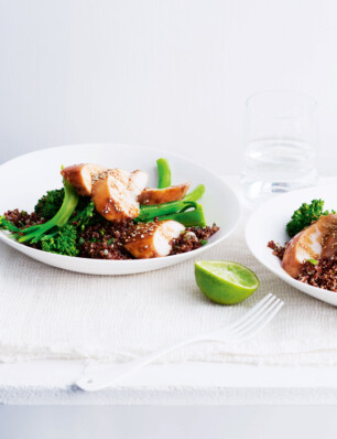 Kip uit de oven met tamari & ahornsiroop en gemberquinoa