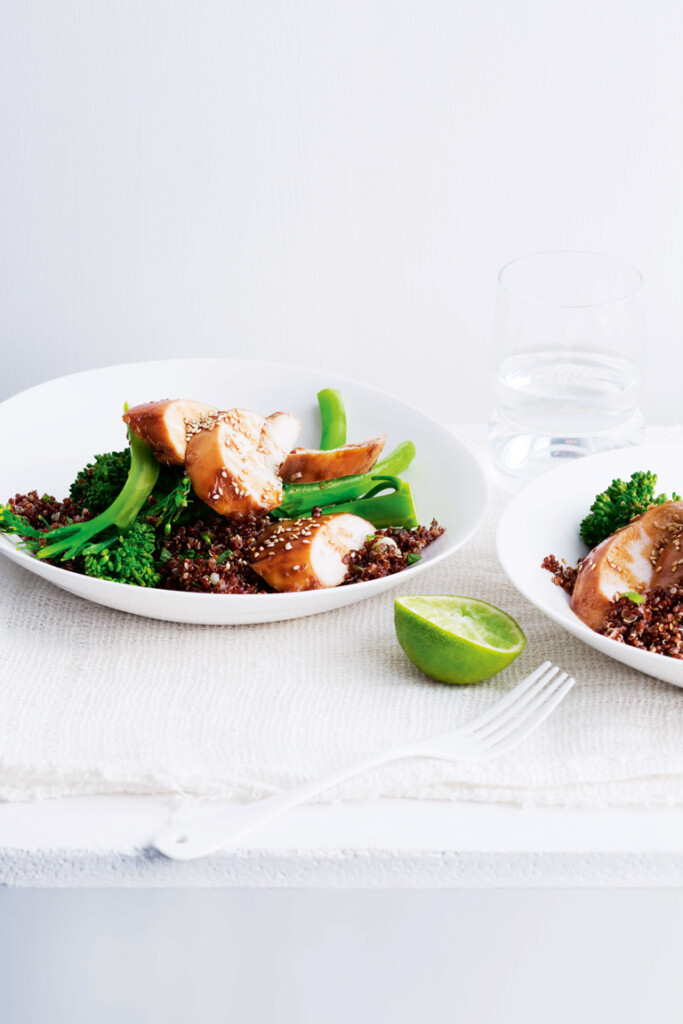 Kip uit de oven met tamari & ahornsiroop en gemberquinoa