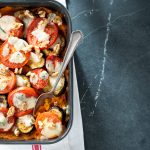pompoen-aubergine ovenschotel met gorgonzola | delicious