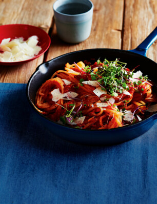 pastinaakspaghetti all’amatriciana