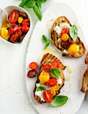 bruschette met tomatenconfit en ricotta