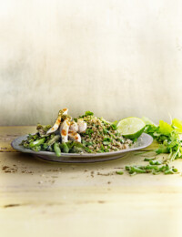 gegrilde kipfilet met sperziebonen, za’atar en korianderquinoa