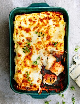 cannelloni met geroosterde pompoen & gorgonzola