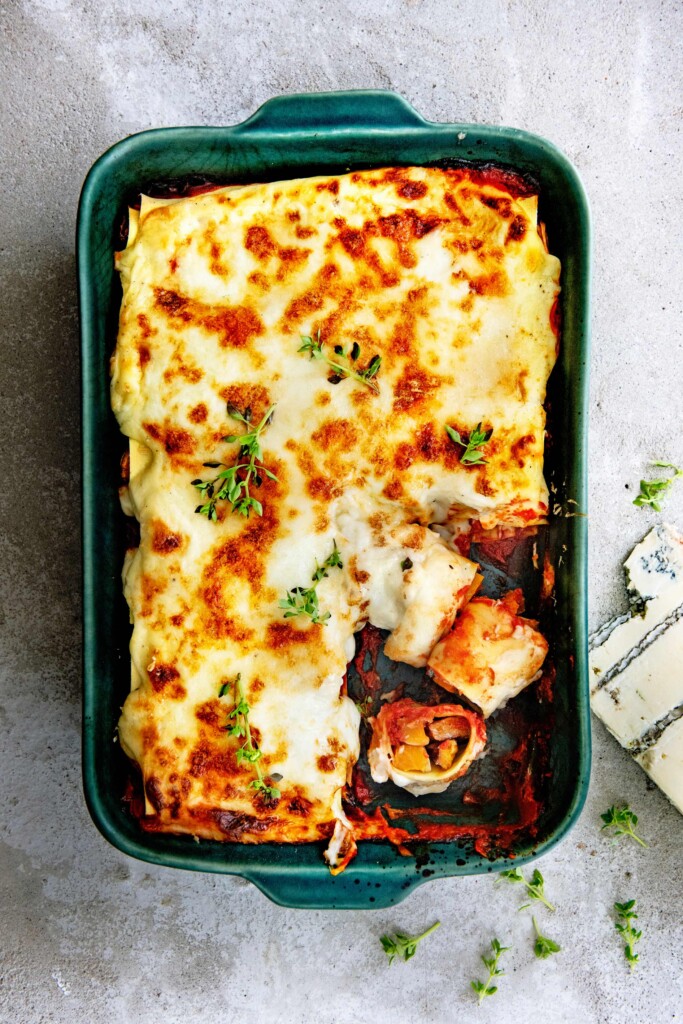 cannelloni met geroosterde pompoen & gorgonzola