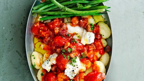 gnocchi met tomaten-gorgonzolasaus en pancetta - delicious - snelle recepten