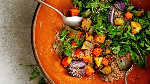Quinoa met kruidig geroosterde aardpeer - delicious