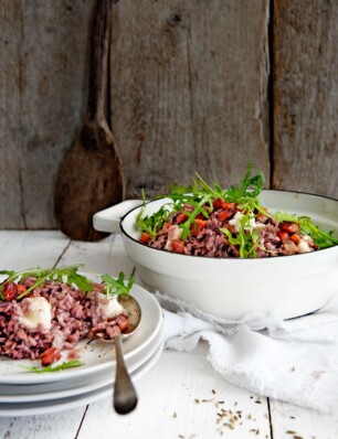 risotto met radicchio, spek en gorgonzola