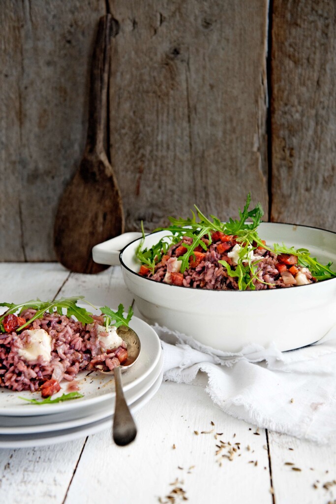 risotto met radicchio, spek en gorgonzola