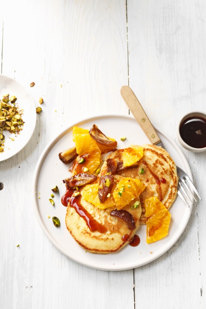 4 x soorten pannenkoeken op een rij